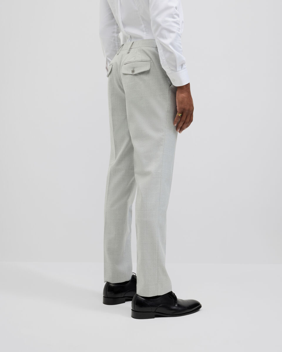 Prince of Wales Check Tailored Suit Pant, Grey Check, hi-res